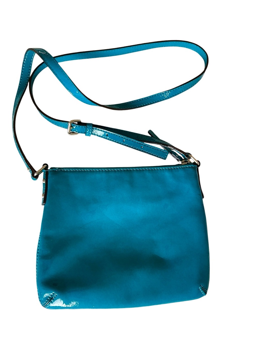 Kate Spade Flicker Tenley Teal Patent Leather Crossbody Bag PWRU2630 - Picture 3 of 7